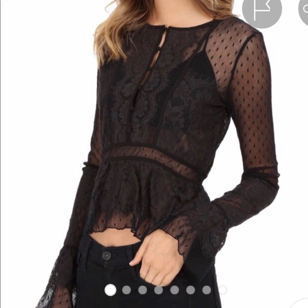 Free People Romantic Lace Peplum Top